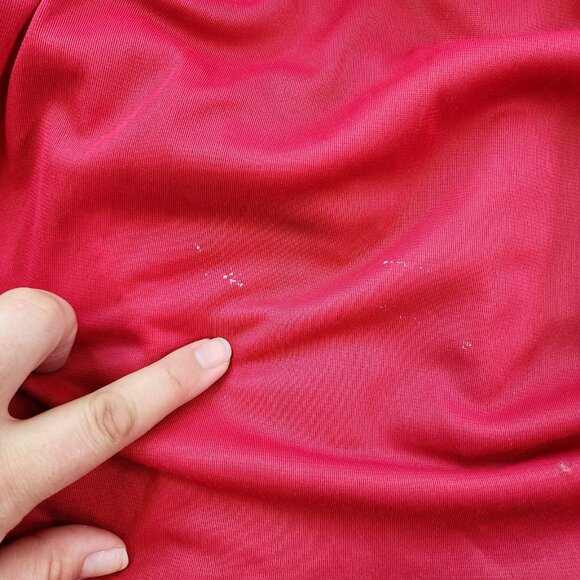 Vintage Opera Coat Red Velvet 12 White Pearly Buttons Quilted Soft Classy Long - Picture 13 of 14